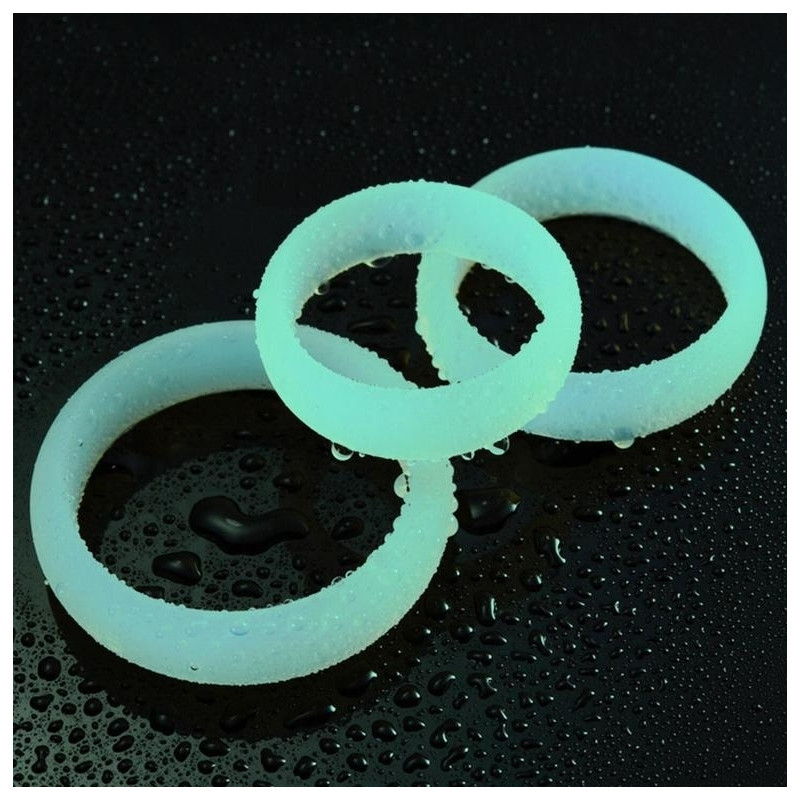 FUKR Lot de 3 Cockrings phosphorescents Lumiring